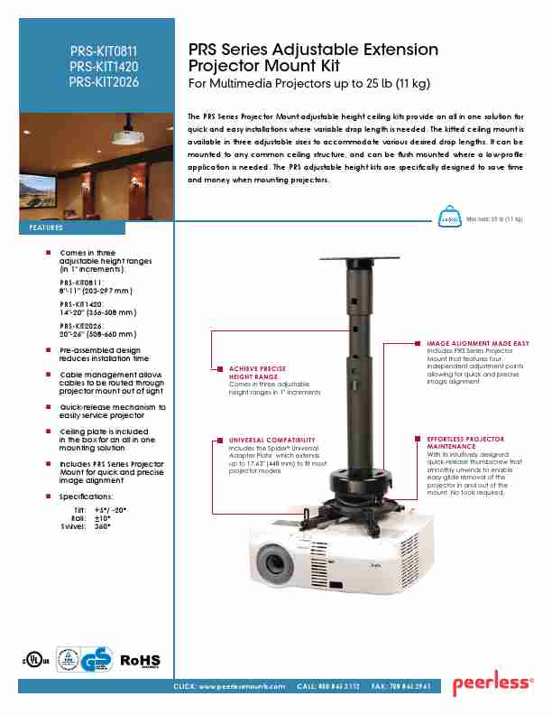 Peerless Industries Projector Accessories PRS-KIT0811-page_pdf